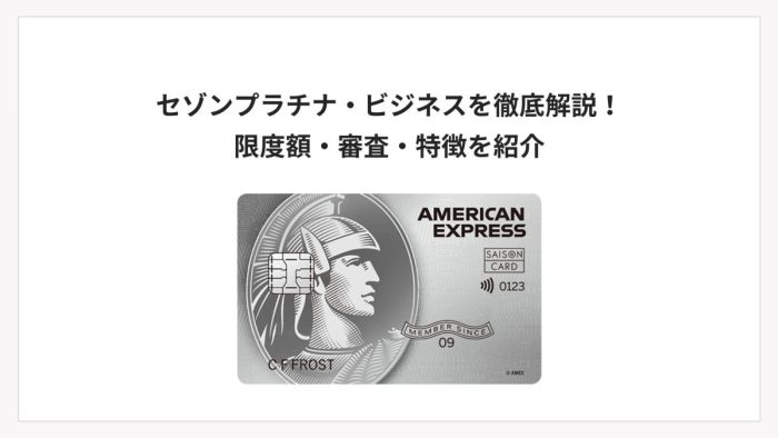 セゾンプラチナ・ビジネスを徹底解説!限度額・審査・特徴を紹介