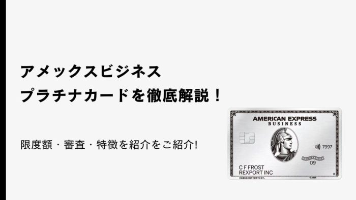 アメックス・ビジネス・プラチナカード徹底解説！利用可能枠・審査・特徴を紹介