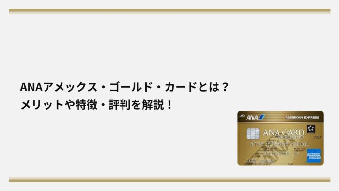 ANAアメックス・ゴールド・カードとは？メリットや特徴・評判を解説！