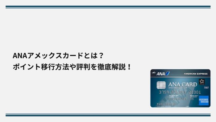 ANAアメックスカードとは？ポイント移行方法や評判を徹底解説！